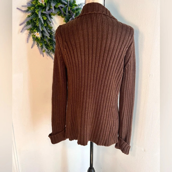 Kenji Natural, M, heavy cable knit, long sleeves, belt loop closure, cardigan - Picture 3 of 9